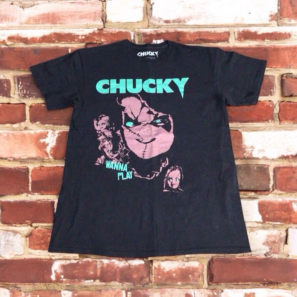 Chucky And Tiffany Wanna Play Graphic T shirt Medium